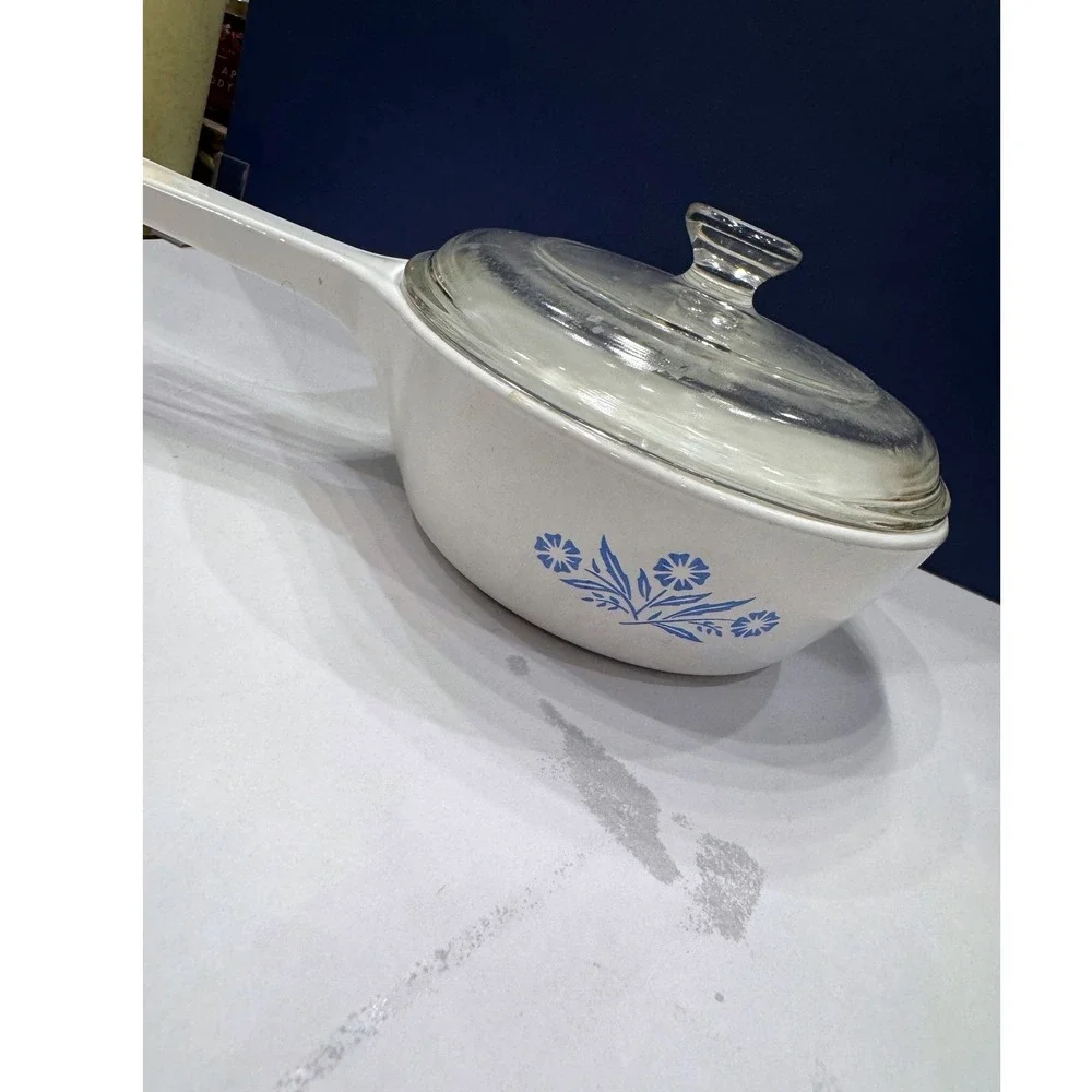Vintage Corning Ware Blue Cornflower Saucepan Set P-81-B 1 Pint & P-82-B 1½ Pint